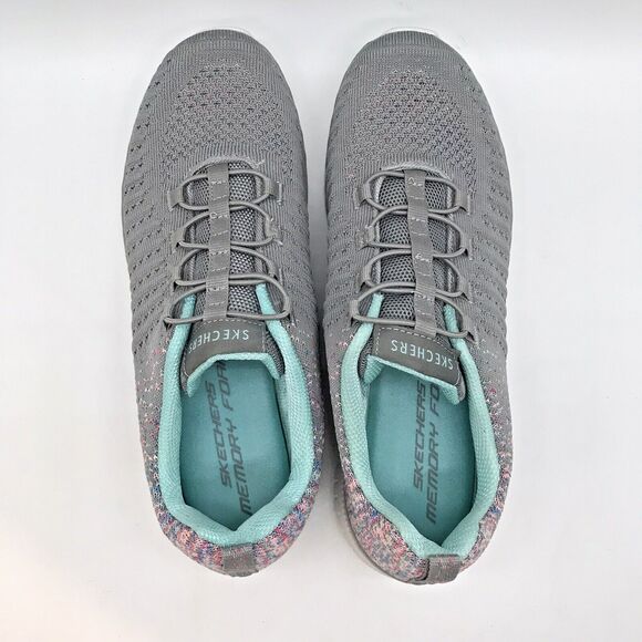 Skechers Virtue Slip-On Sneakers Women's 9 Gray/Multi Vegan Memory Foam Low Shoe - Picture 6 of 10